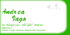 andrea vago business card